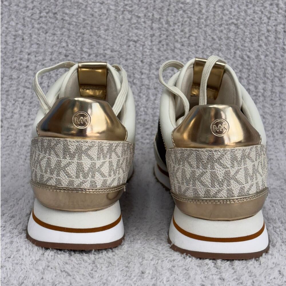 Michael Michael Kors Women's Cream Brown Logo Print Casual Shoes Size 11 #80693 - Picture 2 of 7
